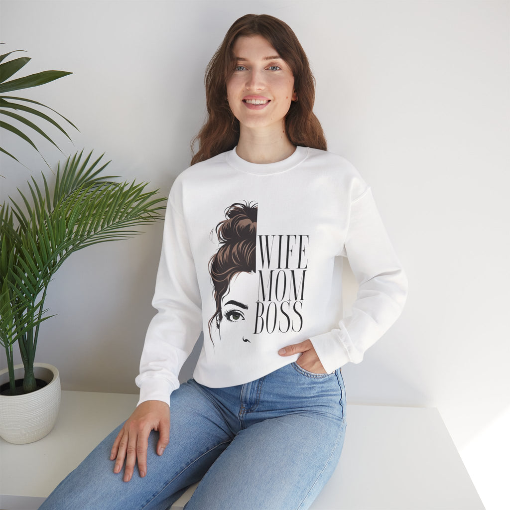 Wife Mom Boss Crewneck Sweatshirt